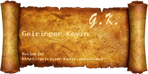 Geiringer Kevin névjegykártya